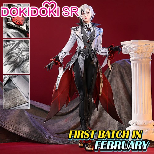 【Size S-2XL】DokiDoki-SR Game Genshin Impact Fontaine Fatui Harbinger Cosplay The Knave Arlecchino Costume / Shoes