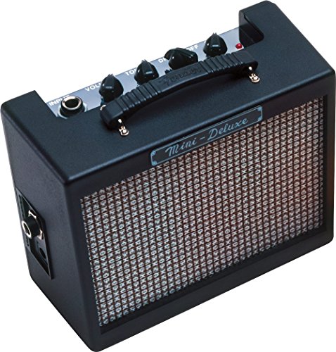 Fender Mini Deluxe Electric Guitar Amp, Portable Guitar Amp, 3 Watts, with 2-Year Warranty 7.48Dx11.42Wx3.54H Inches, Black - Mini Deluxe - Black