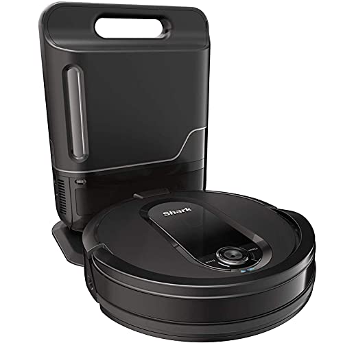 Shark RV1001AE IQ Robot Self-Empty XL, Robot Vacuum with IQ Navigation, Home Mapping, Self-Cleaning Brushroll, Wi-Fi Connected, Works with Alexa, Black - 45-Day Capacity - Robot