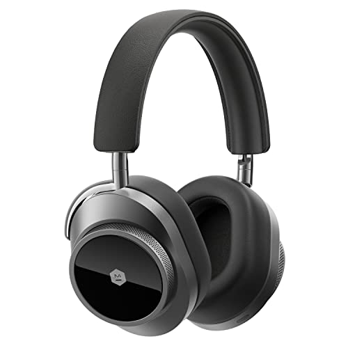 MASTER & DYNAMIC MW75 Active Noise-Cancelling (ANC) Wireless Headphones ñ Bluetooth Over-Ear Headphones with Mic, Gunmetal/Black Leather - Gunmetal / Black Leather