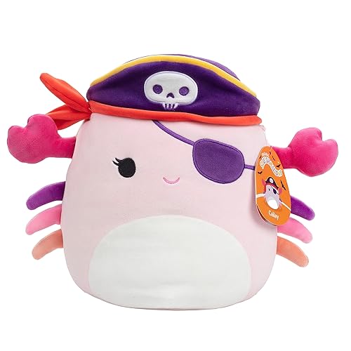 Squishmallows Original 10-Inch Cailey The Pirate Crab - Official Jazwares Christmas Plush - Collectible Soft & Squishy Crab Stuffed Animal Toy - Add to Your Squad - Gift for Kids, Girls & Boys - Pink