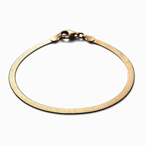 Herringbone Bracelet - 14K Yellow Gold Vermeil