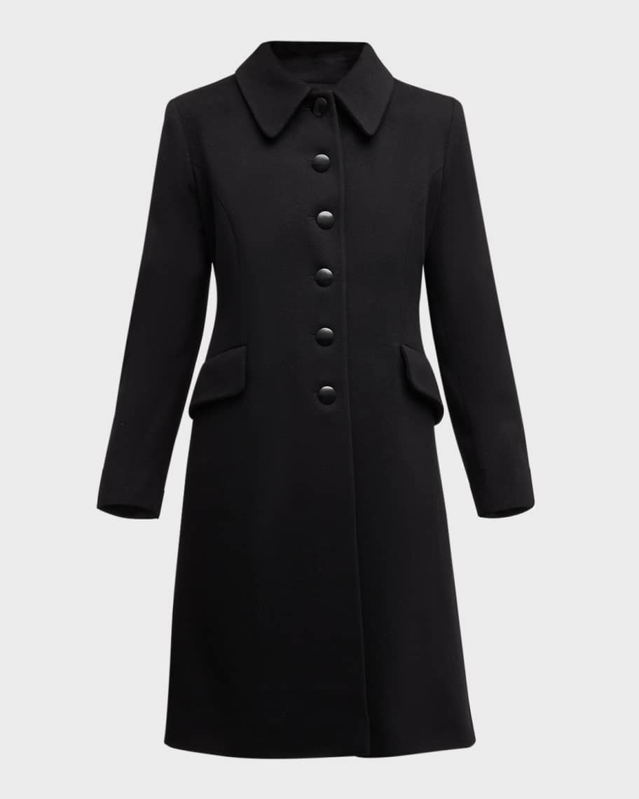 Fleurette Nell Single-Breasted Wool Princess Coat