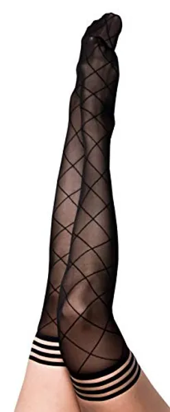 Kix`ies Thigh High Stockings with No-Slip Grip Stay Ups Thigh Bands