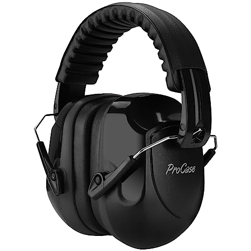 ProCase Noise Reduction Safety Ear Muffs, Hearing Protection Earmuffs - Black
