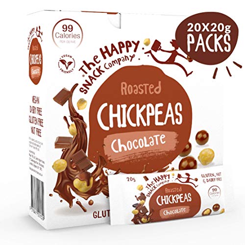 The Happy Snack Company Schokoladen Kichererbsen Leckere Snacks, 99 cal, nussfrei, vegan, glutenfrei, 20g Portion, 20 Stück - Schokolade