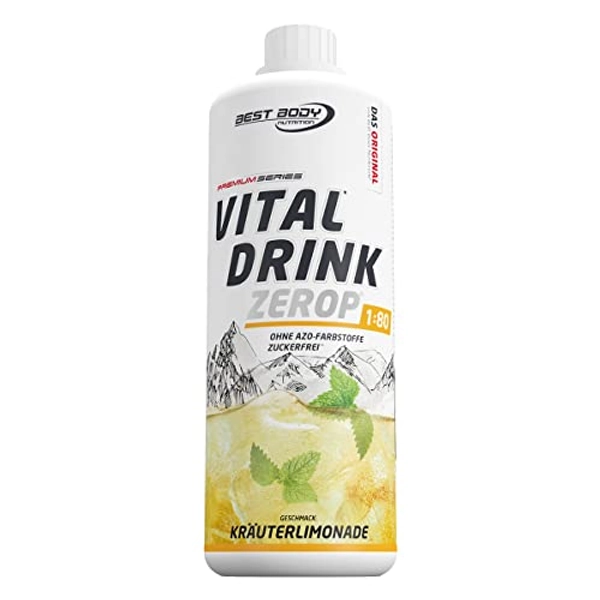 Best Body Nutrition Vital Drink ZEROP® - Kräuterlimonade, Original Getränkekonzentrat - Sirup - zuckerfrei, 1:80 ergibt 80 Liter Fertiggetränk, 1000 ml (1er Pack) - Kräuterlimonade - 1 l (1er Pack)
