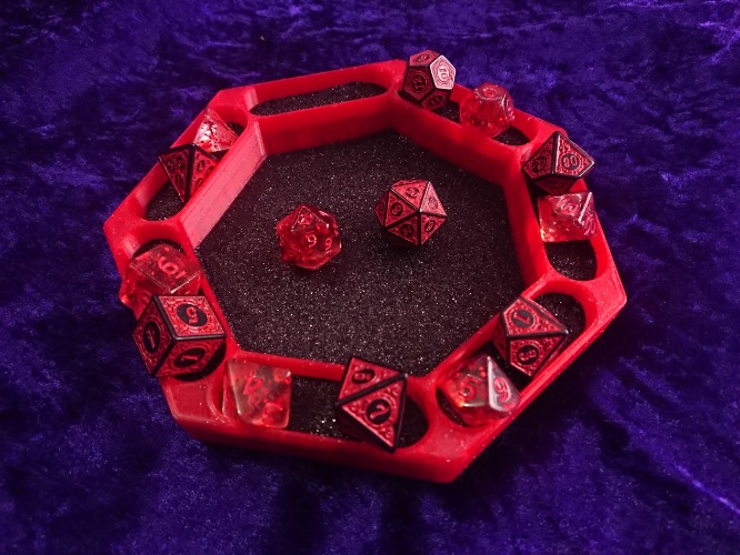 Red glitter dice tray