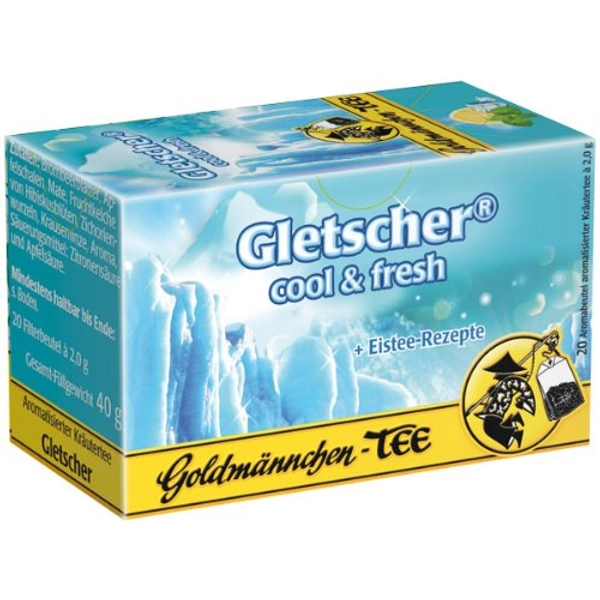 Goldmännchen Tee Gletscher cool und fresh, 20 einzeln versiegelte Teebeutel, 3er Pack (3 x 40 g)