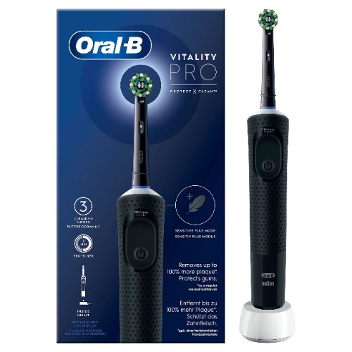 Oral-B Vitality Pro Svart Eltandborste, 1 Borsthuvud, Designed By Braun