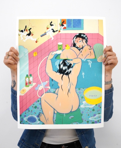 "風呂場：Two Cousins & The Tsukumogami" Limited Edition Print by Maya Fuji | Default Title