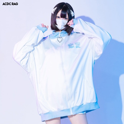 Renai Rei-chan Jersey Jacket | WHITE/PASTEL BLUE / FREE