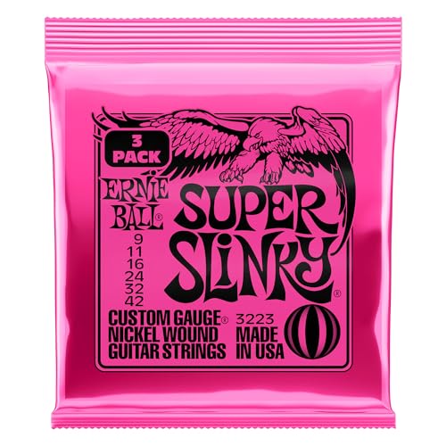 Ernie Ball Super Slinky Nickel Wound Electric Guitar Strings 3 Pack - 9-42 Gauge - Super (9-42) - 3-Pack