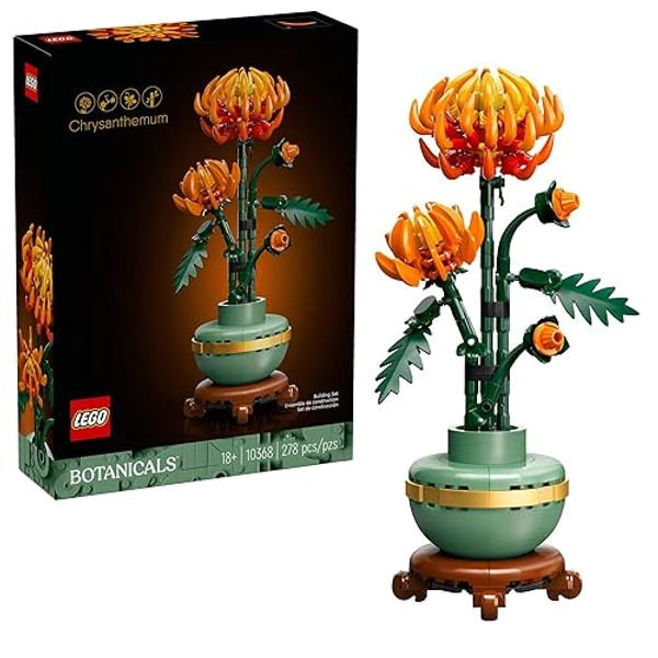LEGO Botanicals Chrysanthemum Building Set for Adults Ages 18+ - Artificial Flower for Dinner Table Centerpieces & Decoration - 10368