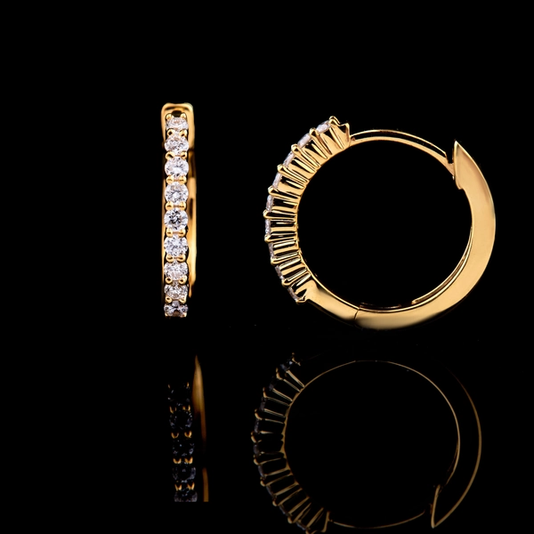 Gold Huggies Earrings 8mm Hoop