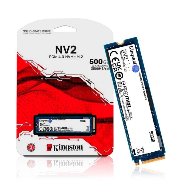 SSD Kingston Nv2 500GB, M.2 2280, NVME PCIE 4.0 X4, Leitura 3500MB/s E Gravação 2100MB/s, Preto - Snv2s/500g