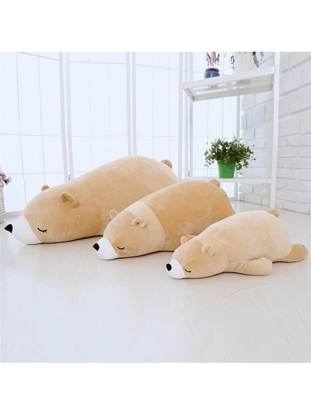 Muñeco de peluche gigante de oso polar - Peluche temático de anime de oso ártico - Peluche de oso polar acostado de dibujos animados - Adorable peluche de animal relleno - Adecuado para niños de 3 a 6 años - Animal de peluche gigante, gran regalo para cumpleaños y San Valentín