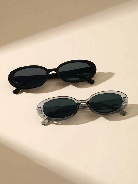 2pcs Boho Vintage Round Frame Fashion Black Sunglasses For Women Daily Life Vacation Clothing Accessories