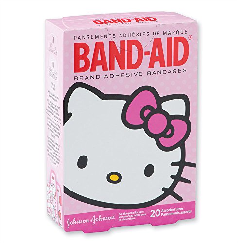 BAND-AID® Brand Adhesive Bandages, featuring Hello Kitty, 20 Count - 20 Count (Pack of 1) - Adhesive
