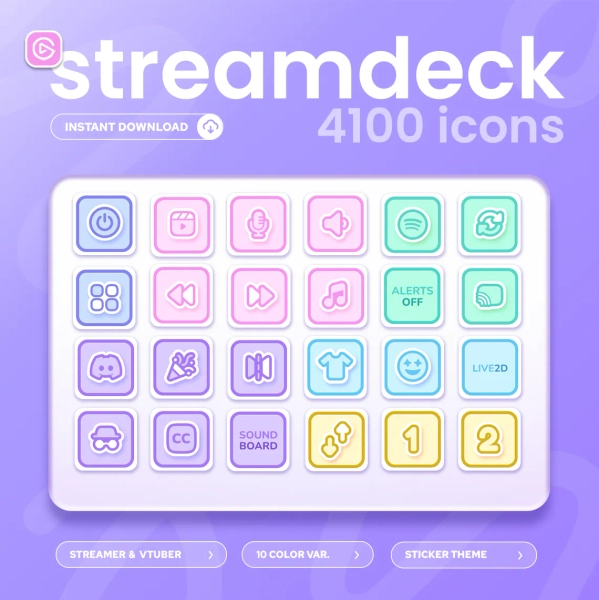 Stream Deck Icons | +4100 icons | 10 Colors | Streamers & Vtubers by CiariDesigns (@CiariDesigns)