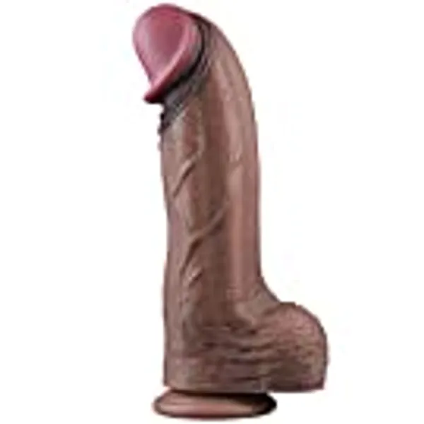 13" Handmade Dual Layered XXL Silicone Realistic Dildo with Hyper-Realistic Veins Anal Dildo Huge Suction Cup Dildo Anal Toy Plugs Large Strap On Thick Dildo for Women