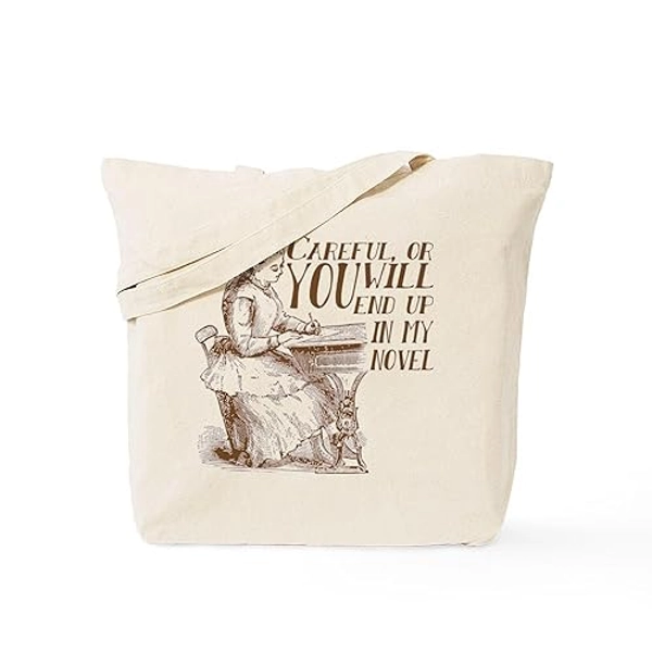 CafePress Funny Author Novel Meme Tote Bag Reusable Natural Beige Canvas Shopping Bag