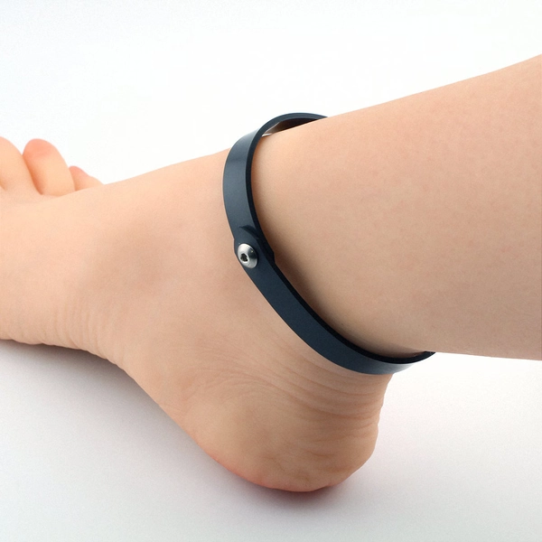 Discreet Locking Premium Rubber Slave Anklet - 3/8 inch Day Collar Cuff w/ Allen Key Clasp