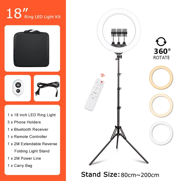 6"/10"/12''/14<wbr/>"/18"/19"/22" Dimmable Diva LED Ring Light Selfie Tripod Stand Kit