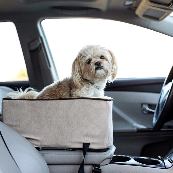 Luxury Console Dog Car Seat with Microsuede