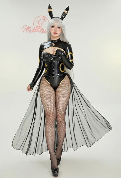 Nachtara Schwarzer Bodysuit Oberteil Chiffonrock