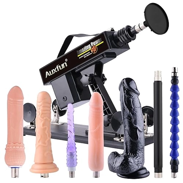 Sex Machine for Couples, Love Machine with Realistic Dildo, Dildo Machine for Women and Men, Automatic Sex Thrusting Machine with 3XLR Connector, Sex Toys 7 Attachments with Suction Cup Adapter