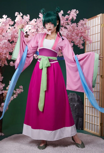 The Apothecary Diaries Maomao Cosplay Costume Dress and Belt with Necklace