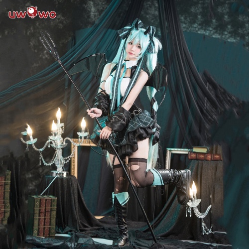 Uwowo V Singer Rascal Collab Devil Wings Gothic Halloween Cosplay Costume | 【In Stock】M