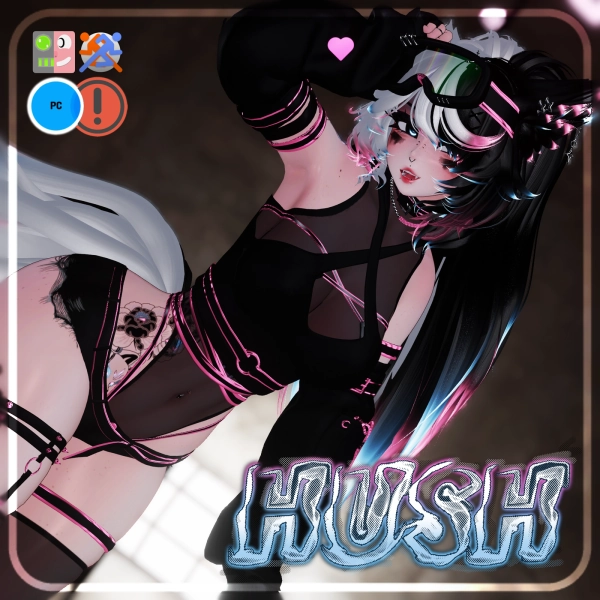 Hush ✦ VRChat Avatar PC Only (VRCFT+ SPS + GoGoLoco) by CapriTsuki on Jinxxy