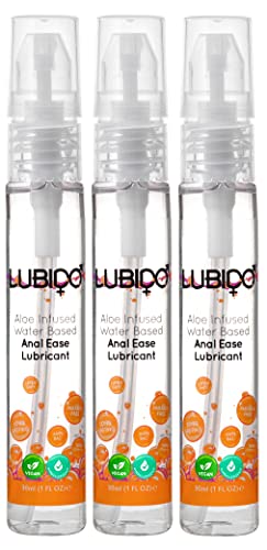 Lubido Aloe Infused Anal Ease Water Based Gel Lube – 30ml (Pack of 3) - Unscented - 30 ml (Pack of 3)