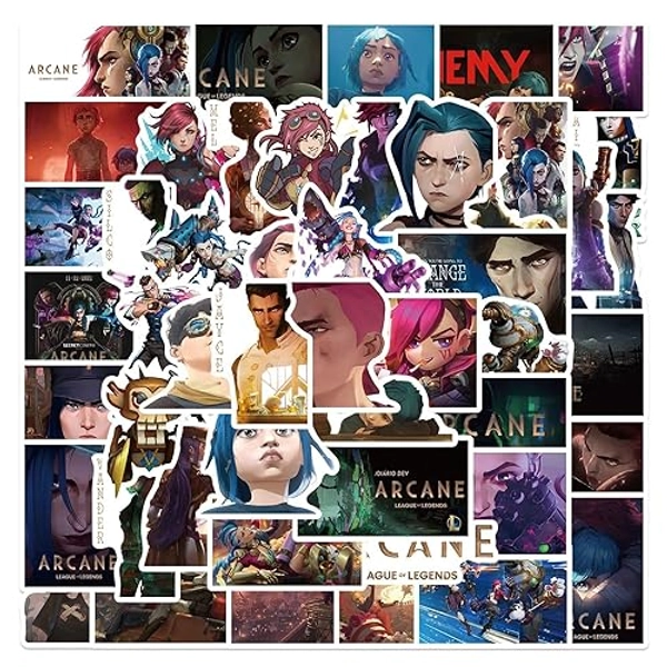 50Pcs Cartoon Arcane: League of Legends LOL Stickers for Water Bottle Cup Laptop Guitar Car Motorcycle Bike Skateboard Luggage Box Vinyl Waterproof Graffiti Patches JHSL