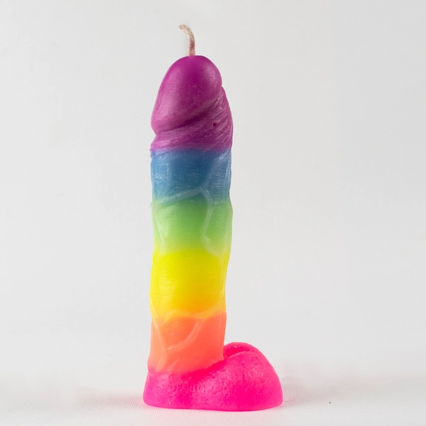 Big Flamer – Rainbow Penis Wax Play Candles – Multicolored Cock Candles