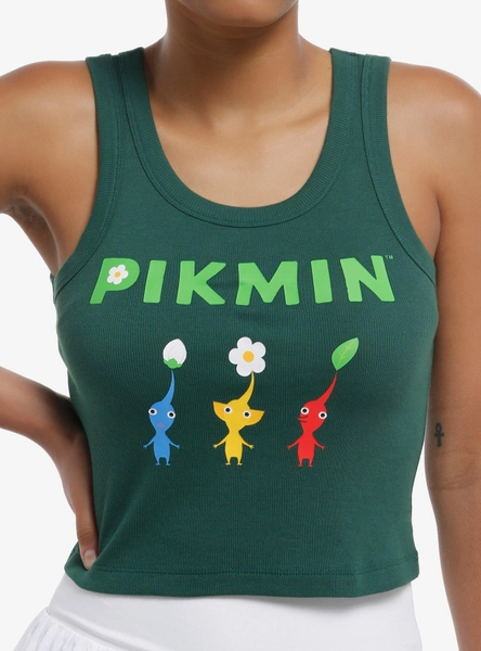 Pikmin Logo Trio Girls Crop Tank Top