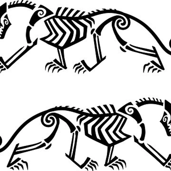 Glyph Big Cat Skeleton - Black | Sticker