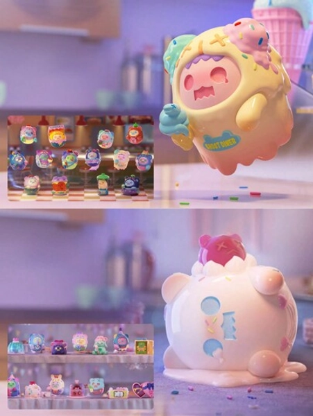1 Pieza Figura de anime de estilo aleatorio con tema de comida rápida, caja/bolsa ciega de estilo aleatorio, material de PVC y ABS, lindas figuras de decoración de escritorio, perfectas para la familia, amadas por su diseño único, los estilos se envían al azar