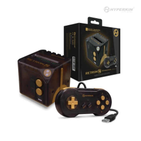 RetroN Sq: HD Gaming Console for Game Boy®/Game Boy Color®/ Game Boy Advance® (BlackGold) - Hyperkin