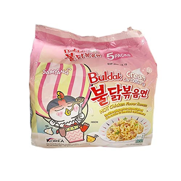 Samyang Buldak Cream Carbonara Hot Chicken Flavor Ramen Pack of 5 700g (140g x5)