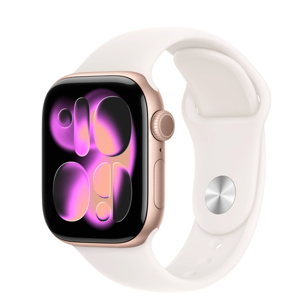 Apple Watch Series 11 GPS, 42mm Rose Gold Aluminum Case with Light Blush Sport Band - M/L