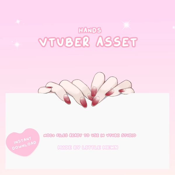 VTuber Asset | Rigged Glitter Peekaboo Hands