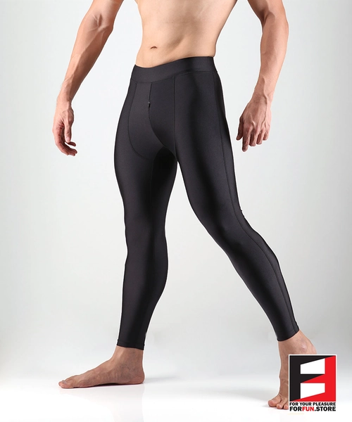 SPANDEX SHINY LEGGINGS BLACK WITH CROTCH ZIPPER (LOWER RISE) LGALZ01