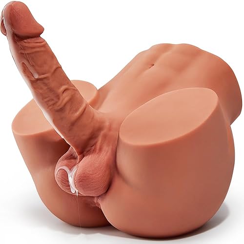 10.5 LB 2 in1 Torso Male Sex Doll with Realistic Dildo and Testis, Anal Male Masturbator with Tight Hole for Men Masturbation, Gohya Unisex Sex Toy for Couple Brown