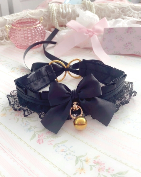 Choker Necklace Black Kitten Pet Role Play Collar
