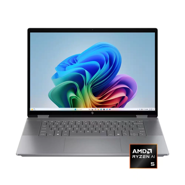 HP - OmniBook X Flip 2-in-1 - Copilot+ PC - 16" 2K Touch-Screen Laptop - AMD Ryzen AI 5 - 16GB Memory - 512GB SSD - Meteor Silver