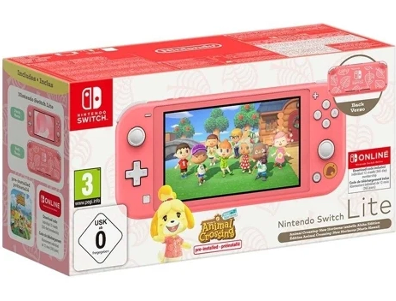 Consola Nintendo Switch Coral + Jogo Animal Crossing New Horizons (Código de Descarga na Caixa) + 12 Meses de NSO