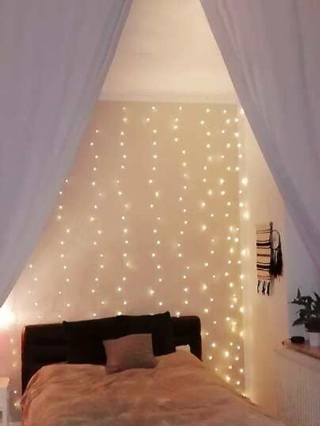 1pc 2*2m 200 LED Curtain String Lights, USB Powered Home Decor Lights For Room, Graduation, Party, Bedroom, Wall, Garden, Wedding, Birthday, Fairy Lights